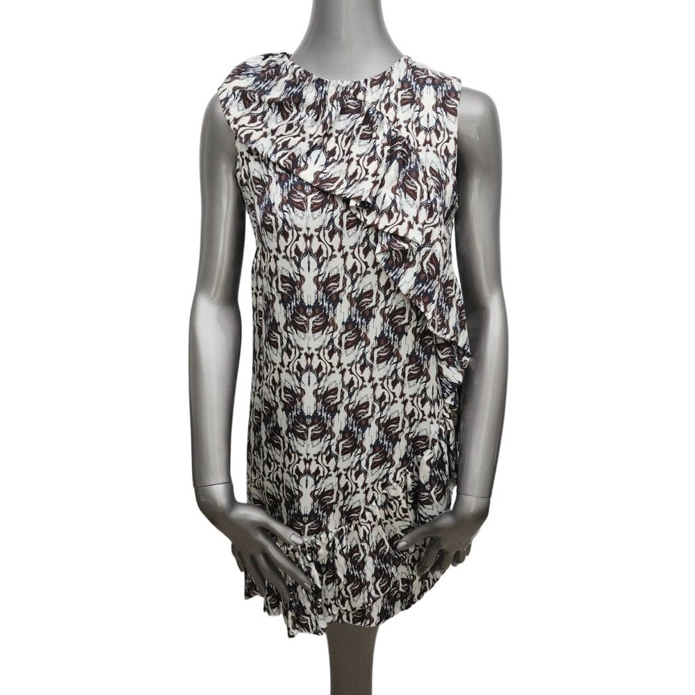 Thomas Wylde Silk Dress Tiered Ruffle Sleeveless Extra Small XS